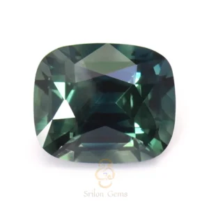 0.68 carat intense teal cushion sapphire no heat Madagascar natural gemstone
