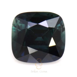 Dark teal cushion cut sapphire 0.81 carat natural no heat Madagascar gemstone by Srilon Gems
