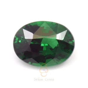 1.03 Ct vivid green tsavorite garnet oval from Tanzania