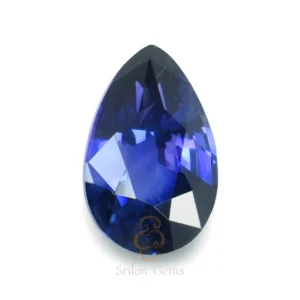1.15 carat pear shape vivid royal blue sapphire from Sri Lanka eye clean mixed brilliant cut Srilon Gems