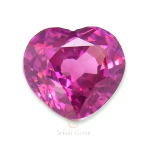 Heated heart shape pink sapphire 1.02 carat from Sri Lanka with vivid pink color and excellent cut