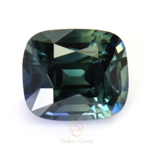 Teal cushion cut sapphire 0.72 carat eye clean Madagascar natural no heat gemstone