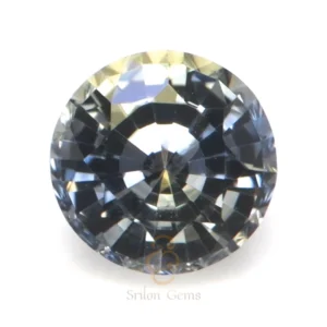 0.71 ct round bi color sapphire from Sri Lanka eye clean mixed brilliant cut