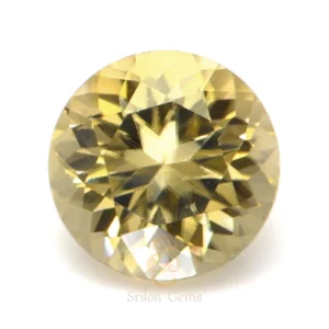 2.68 ct round yellow sapphire intense color from Sri Lanka Ceylon gemstone