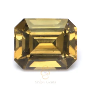 3.01 ct yellowish brown zircon emerald cut Sri Lanka natural gemstone