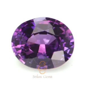 Natural 0.62 carat oval pinkish purple sapphire from Ceylon Sri Lanka by Srilon Gems