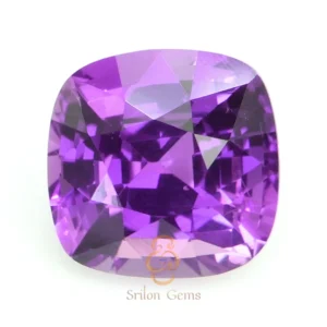 Natural pinkish purple sapphire gemstone with cushion cut from Sri Lanka