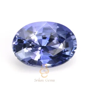 2.05 carat oval blue violet sapphire from Ceylon Sri Lanka with mixed brilliant cut and eye clean clarity