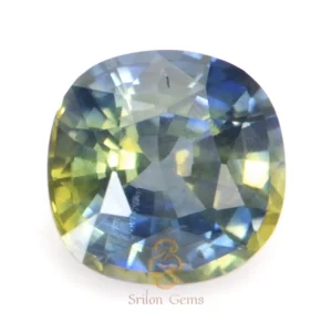 0.73 Ct Ceylon Bi Color Sapphire – Srilon Gems 0.73 Ct. natural Ceylon bi color sapphire cushion cut with intense blue and green color from Sri Lanka