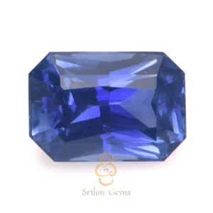 1.17 Ct Intense Blue Ceylon Sapphire – Radiant Cut 1.17 carat radiant cut Ceylon blue sapphire from Sri Lanka with intense blue color, eye clean clarity, and excellent polish.