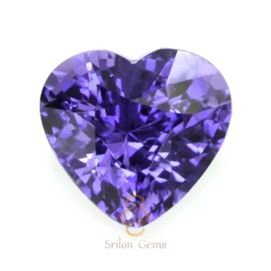 Natural 0.64 carat heart shape purple sapphire from Ceylon Sri Lanka with vivid purple color and mixed brilliant cut