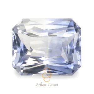 Natural 1.10 carat radiant cut Ceylon bi color sapphire with light bicolor tones and excellent polish