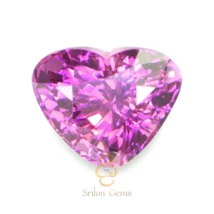 Natural 1.01 carat heart shape purplish pink sapphire from Sri Lanka with intense color and mixed brilliant cut